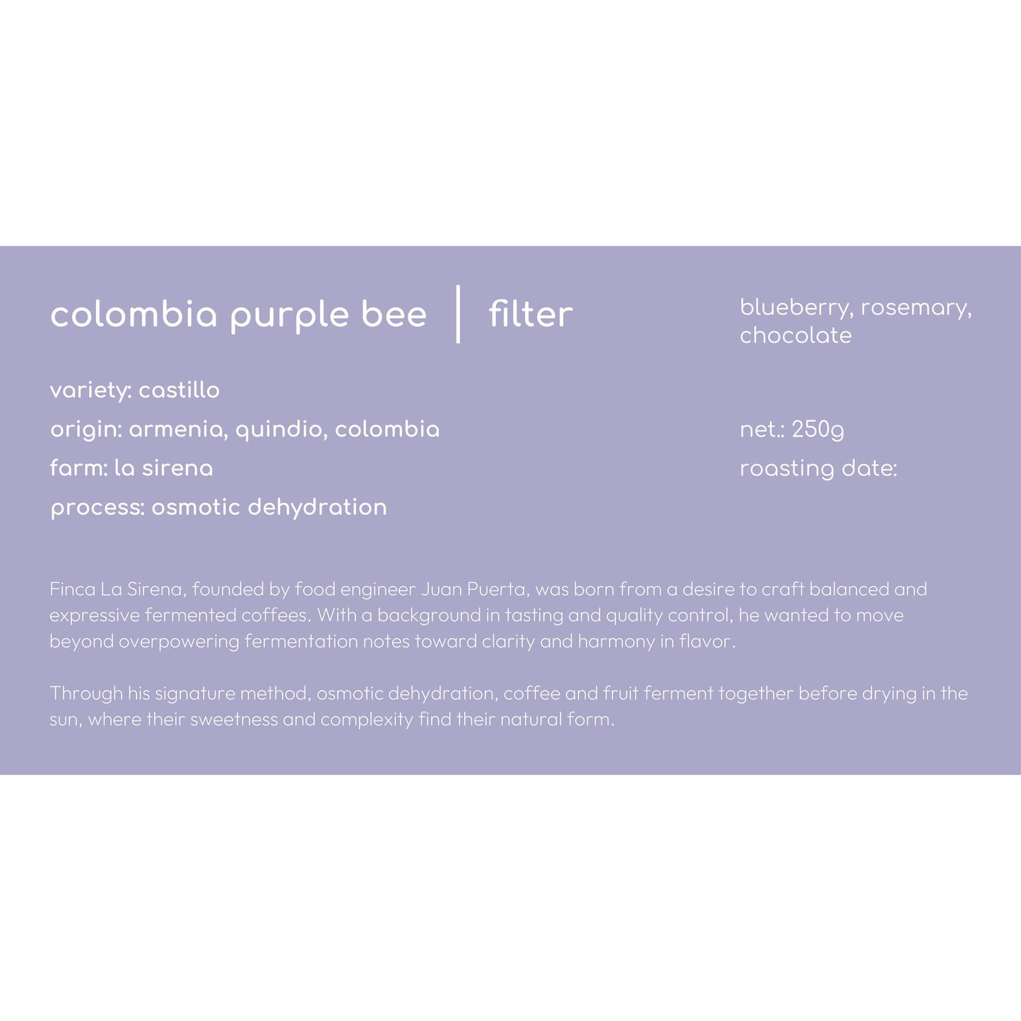 KOLUMBIEN PULPLE BEE FILTERKAFFEE