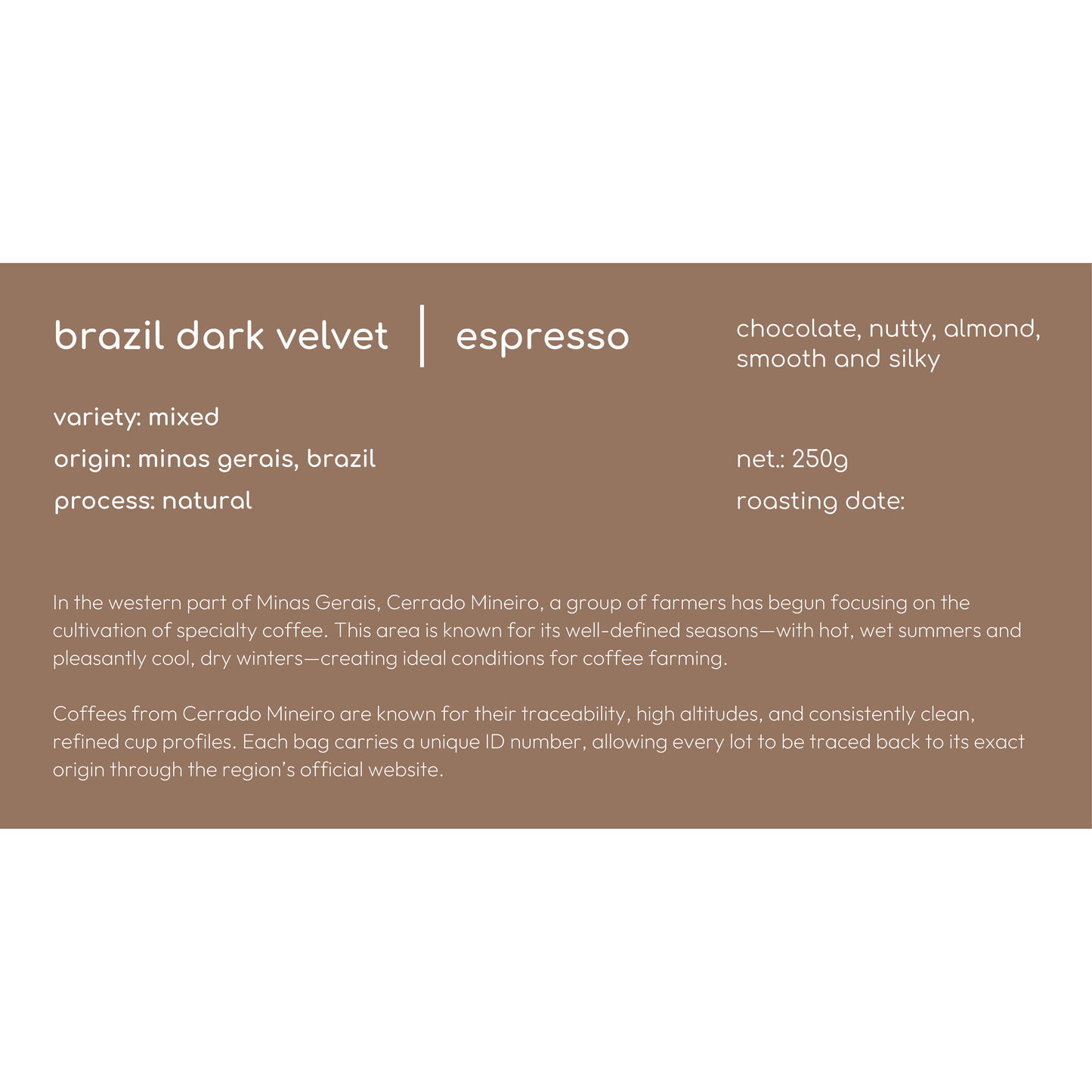 BRASIL DARK VELVET ESPRESSO KAFFEE 