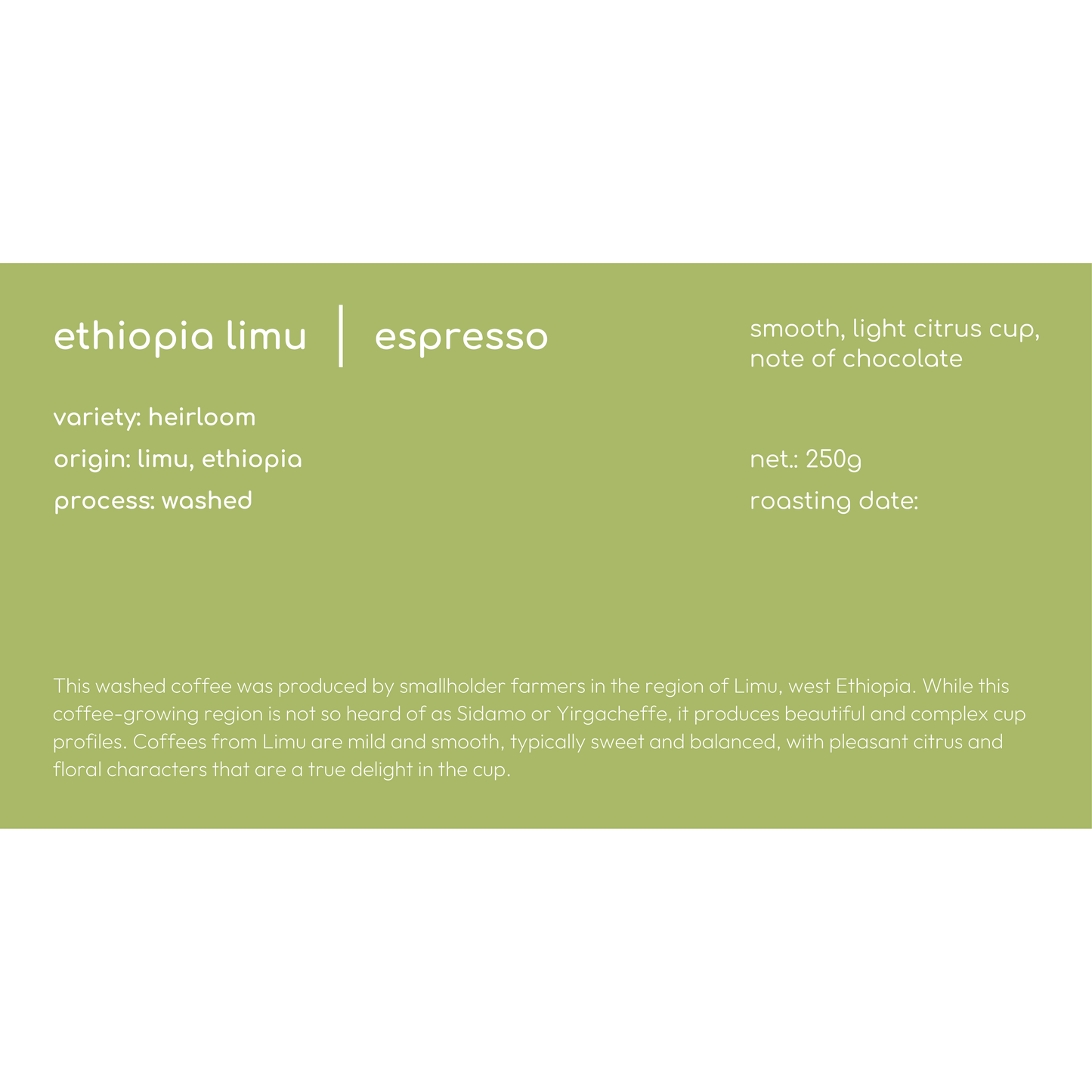 ETHIOPIA LIMU ESPRESSO COFFEE