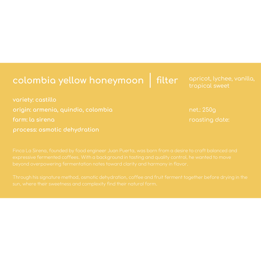 COLOMBIA YELLOW HONEYMOON FILTER COFFEE